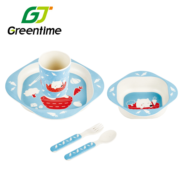 Personalized Compostable Square Childrens Plates And Bowl Sets S312-5-1P
