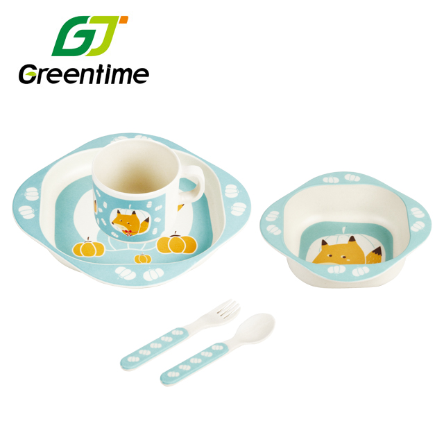 Personalized Compostable Square Childrens Plates And Bowl Sets S312-5-1P